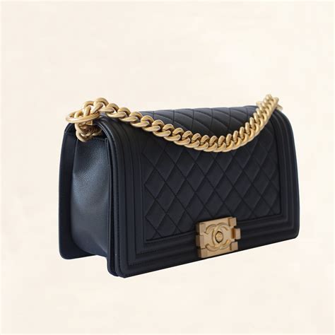 chanel boy bag small black and gold|chanel boy bag gold chain.